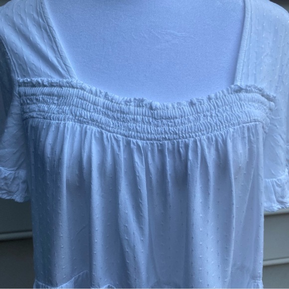 Jane and Delancey White Ruffle Women’s Tunic Oversized Size M - Picture 3 of 9